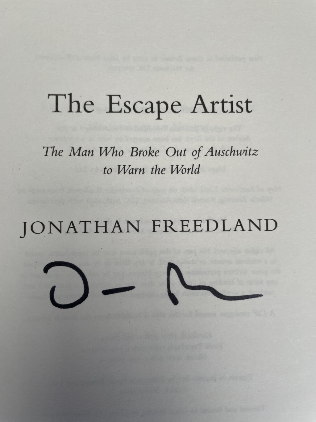 jonathan freedland the escape artist signed first ed2