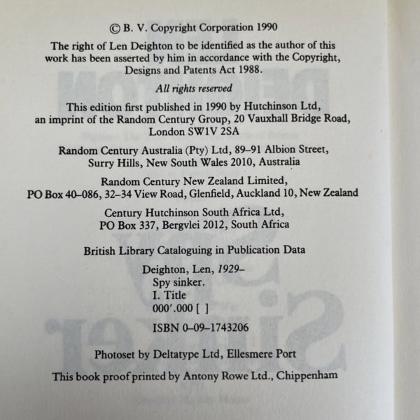 len deighton spy sinker proof 2