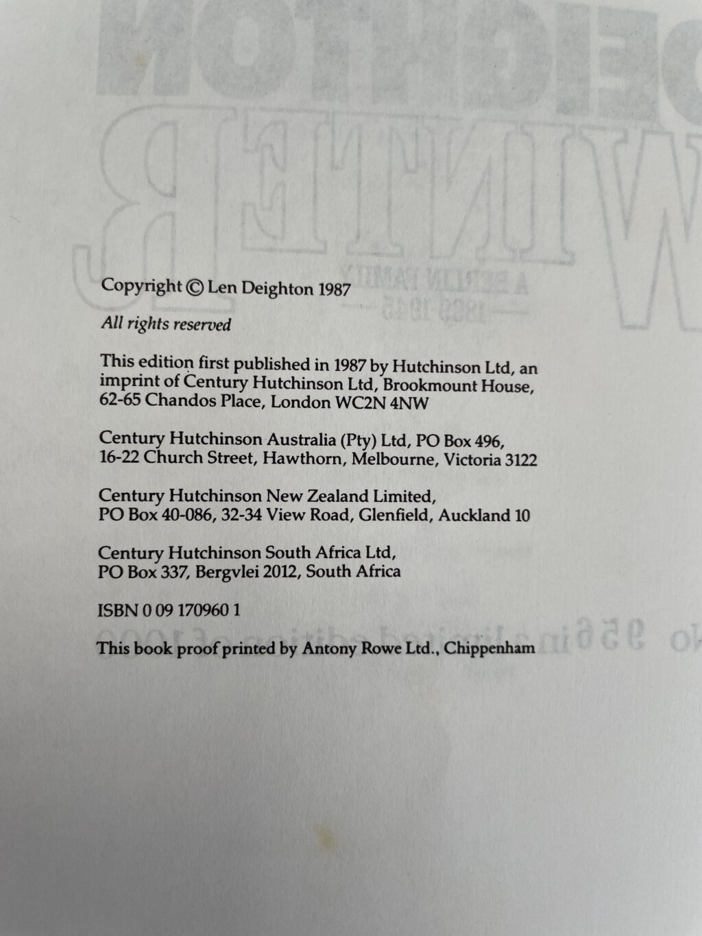 len deighton winter proof 3
