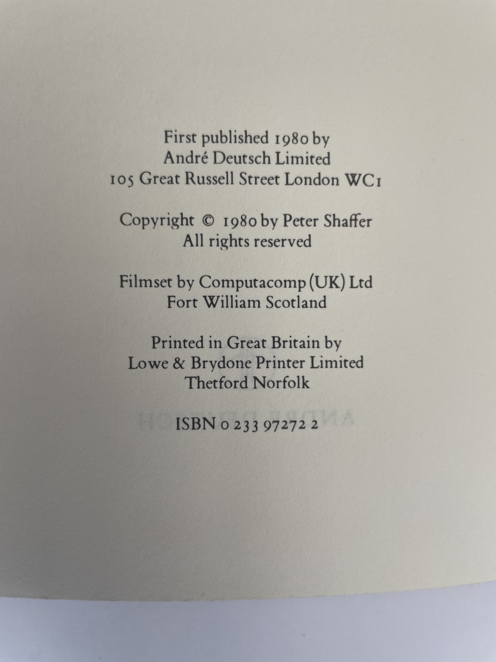 peter shaffer amadeus first ed2