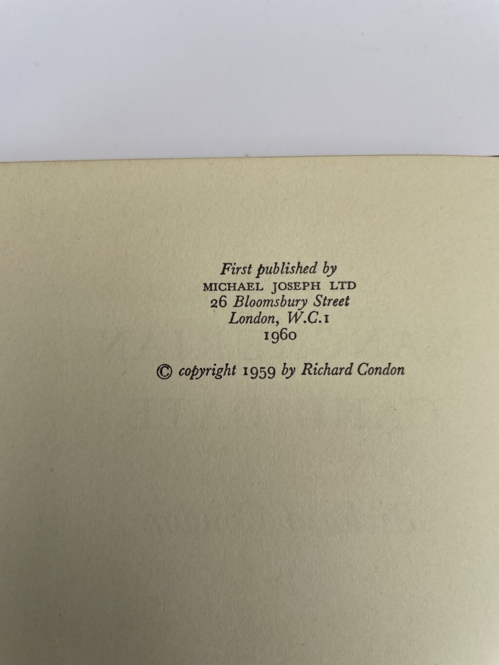 richard condon the manchurian candidate first ed2