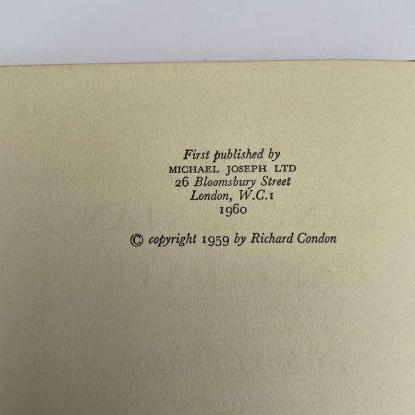 richard condon the manchurian candidate first ed2