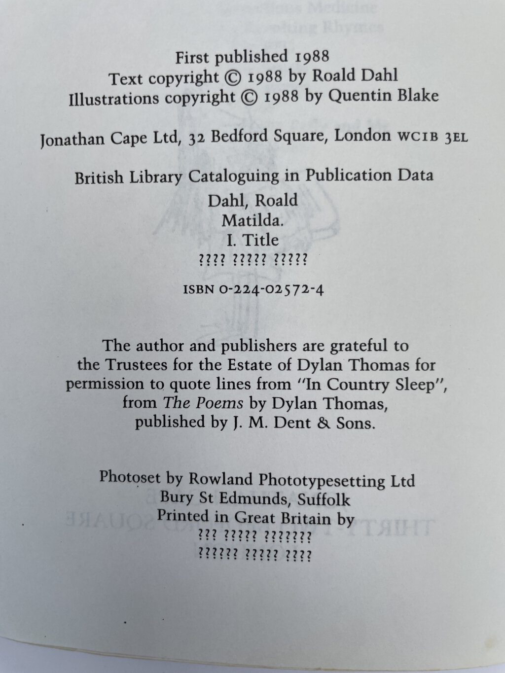 roald dahl matilda first edition with proof 3