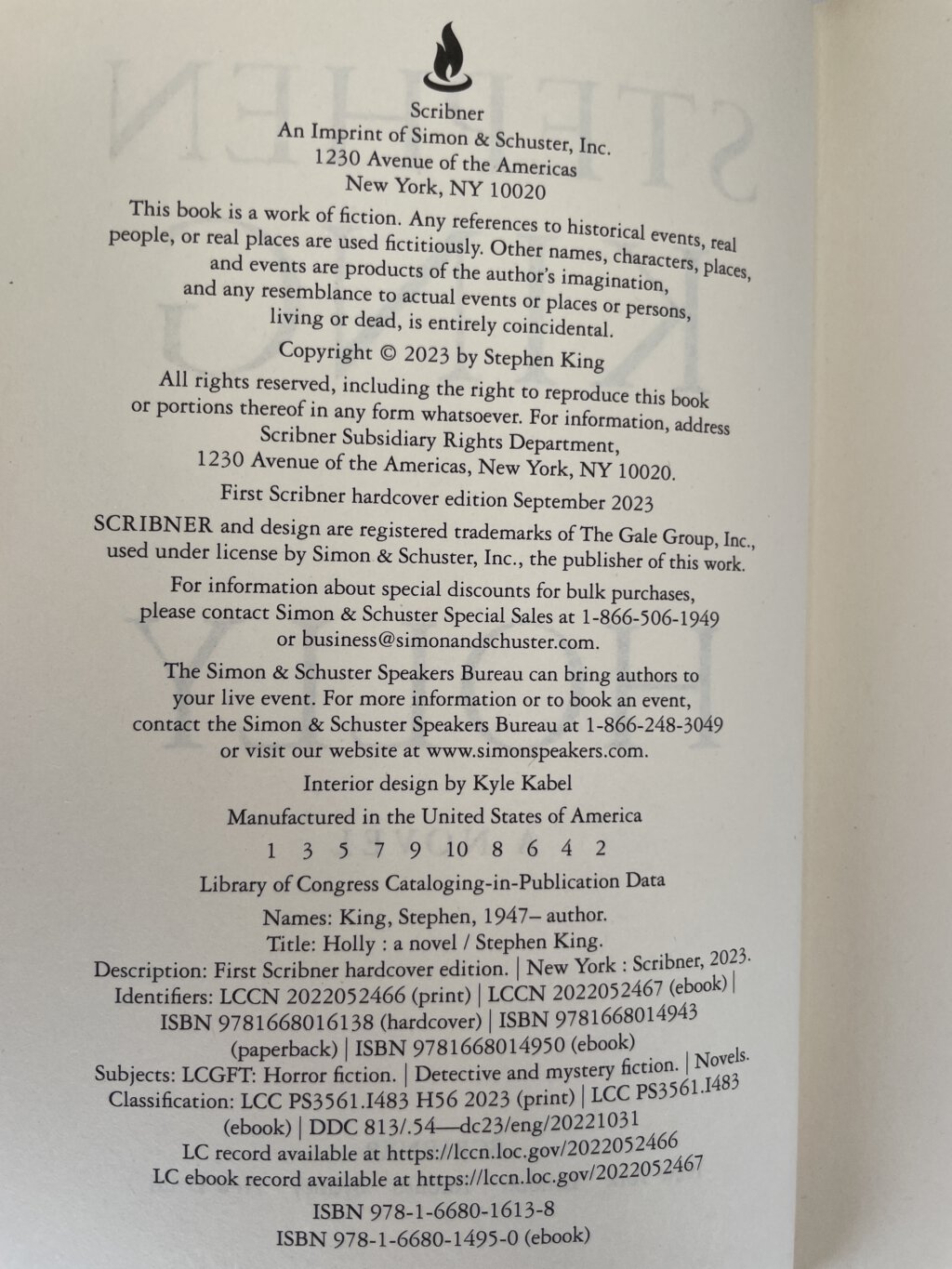 stephen king holly first us edition 2