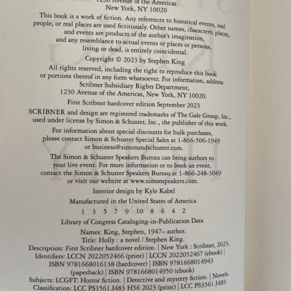 stephen king holly first us edition 2