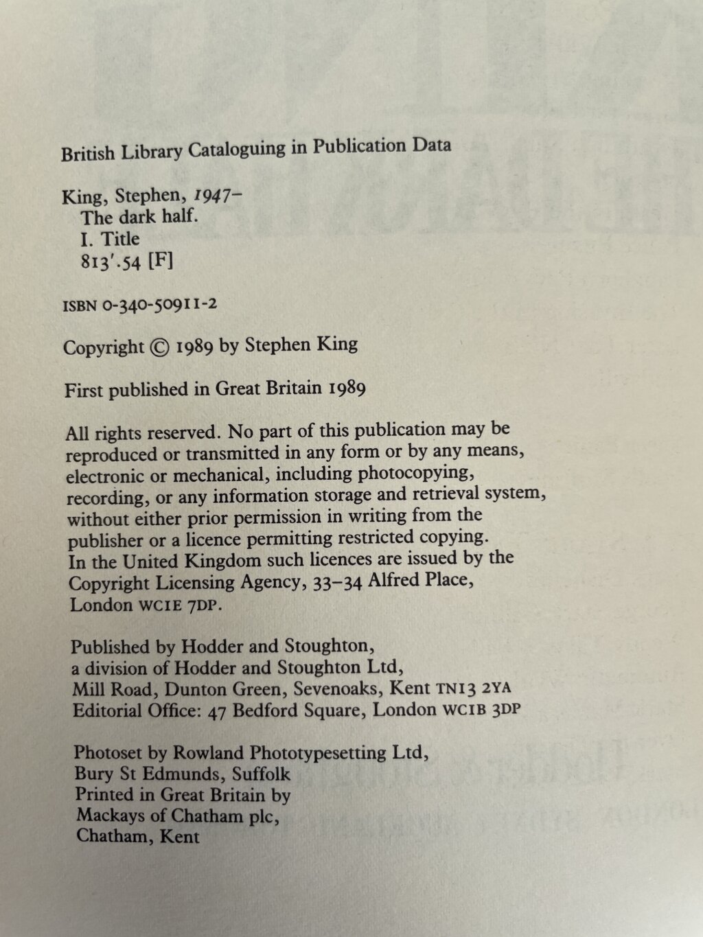 stephen king the dark half with movie poster 3