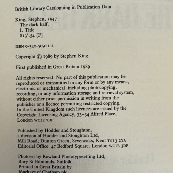 stephen king the dark half with movie poster 3