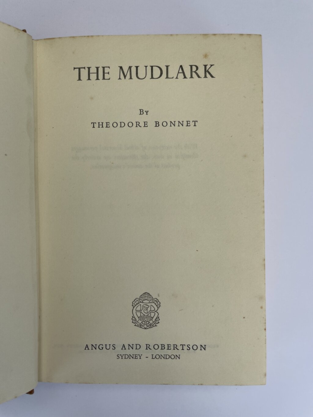 theodore bonnet the mudlark first ed2
