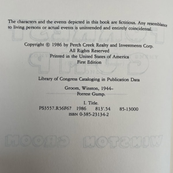 winston groom forrest gump first us ed2