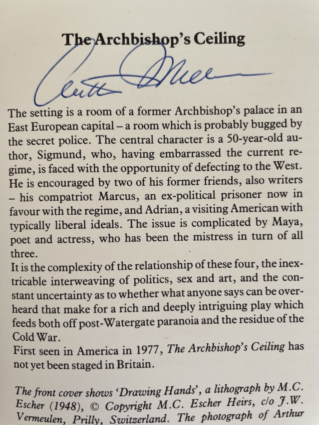 arthur miller the archbishops ceiling signed first pback 2