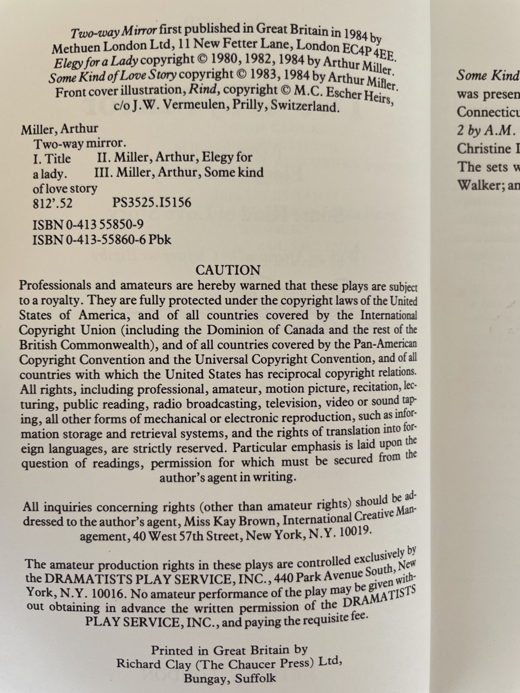 arthur miller two way mirror signed first pback 3