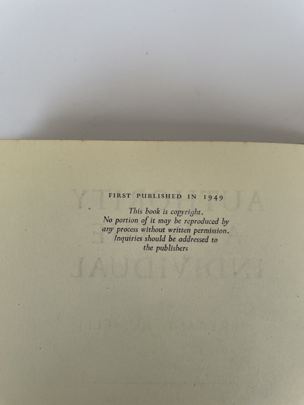 bertrand russell authority and the individual first ed2