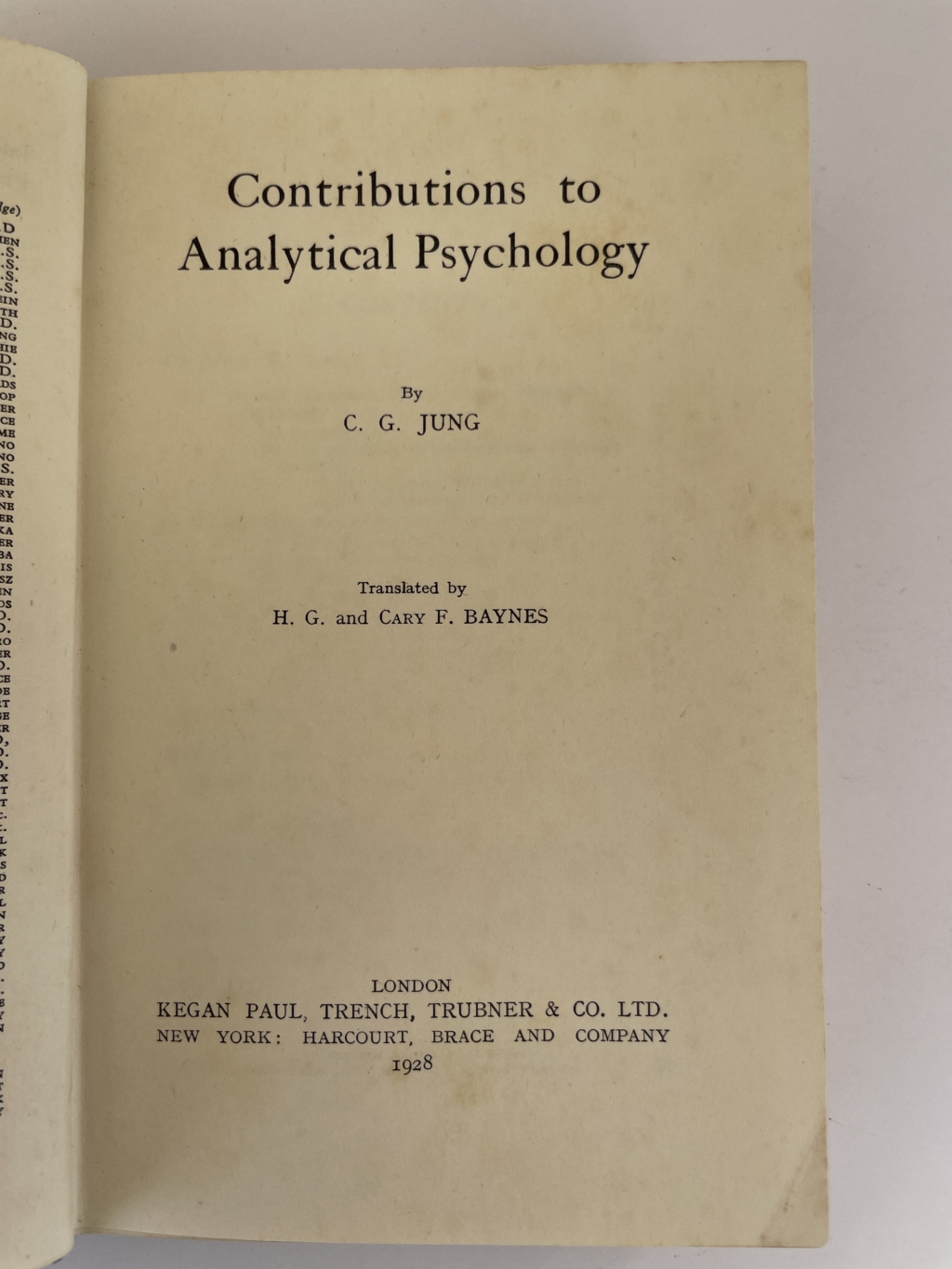 carl jung contributions to analytical psychology first ed2