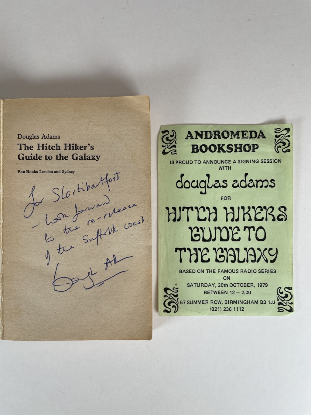 douglas adams the hitchhikers guide to the galaxy signed first2