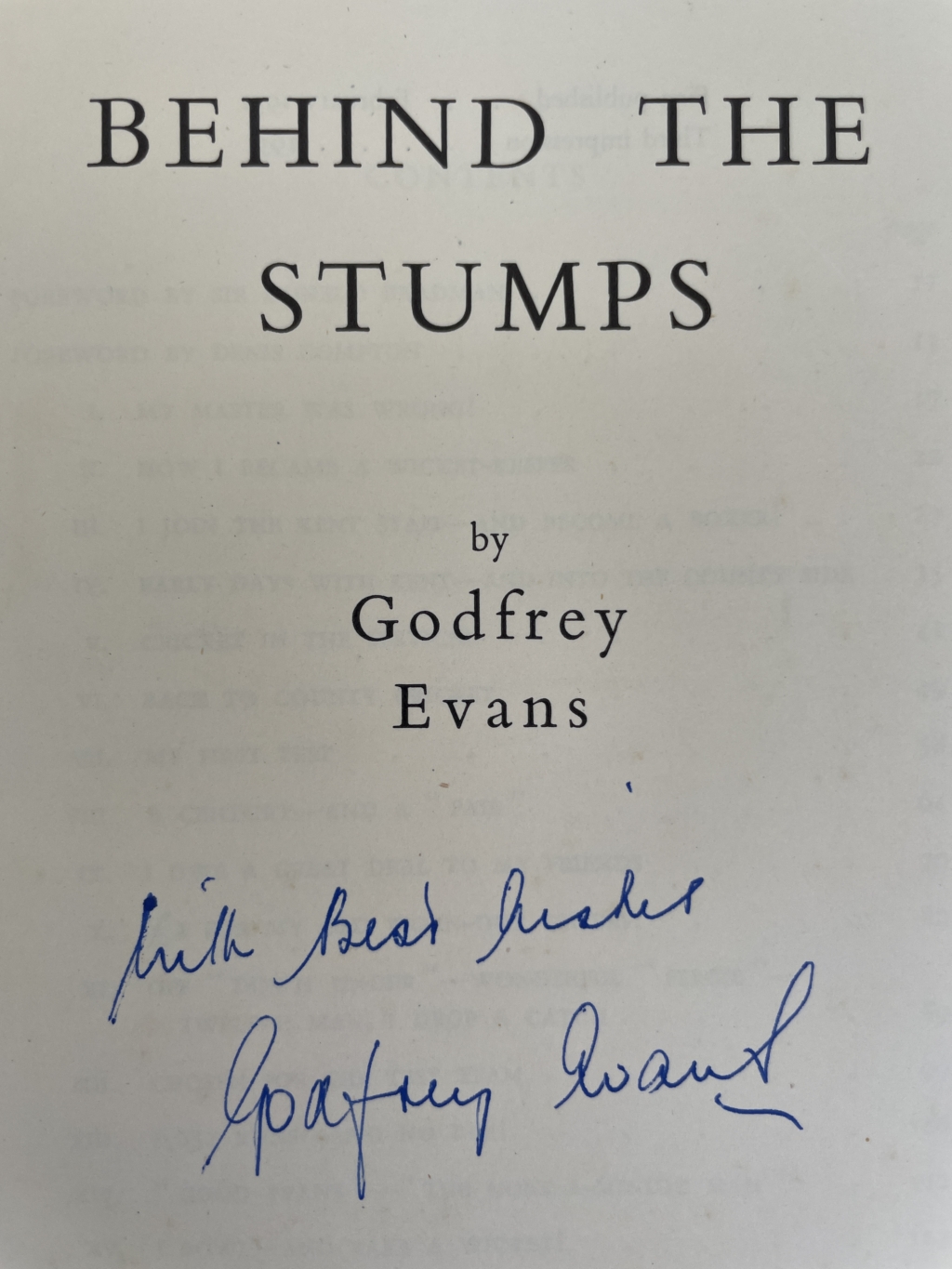 godfrey evans behind the stumps signed first 2
