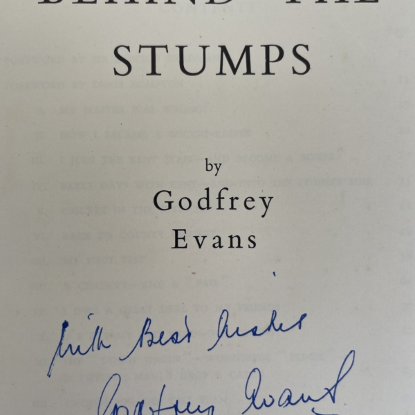 godfrey evans behind the stumps signed first 2