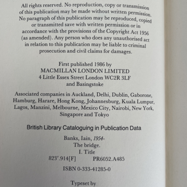 iain banks the bridge first edi2