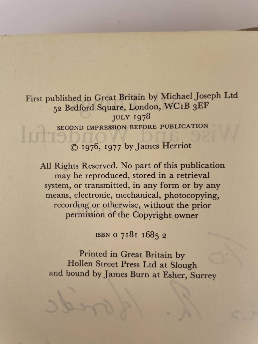 james herriot all things wise and wonderful signed first 3