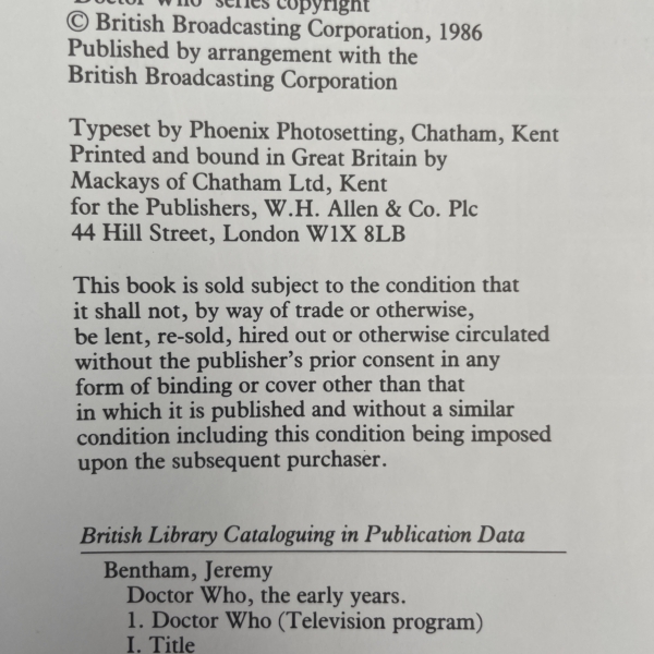 jeremy bentham doctor who the early years signed first3