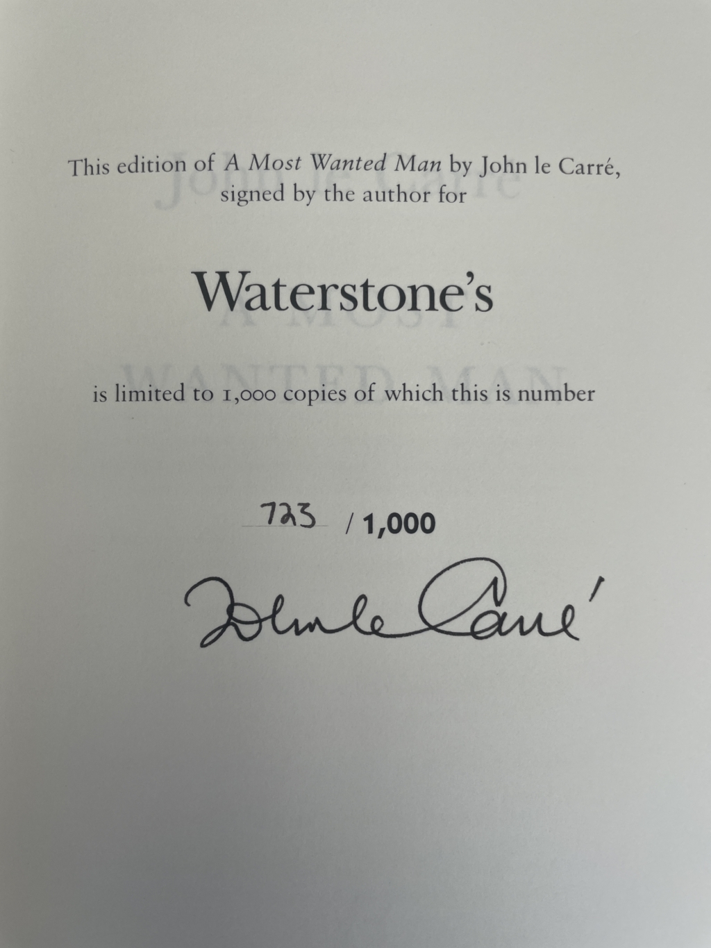 john le carre a most wanted man slipcase signed 2