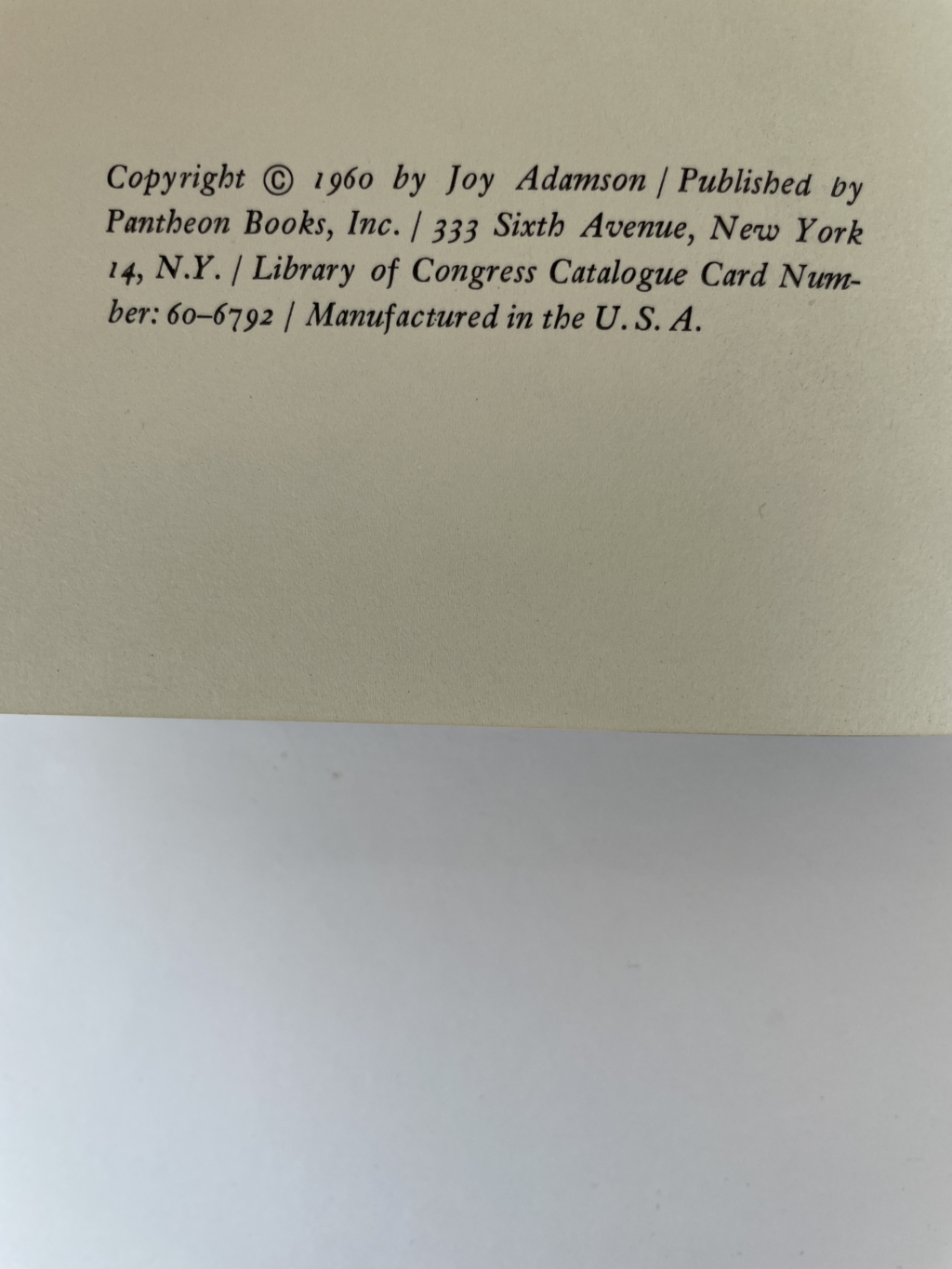 joy adamson born free first ed2