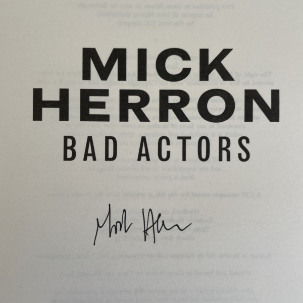 mick herron bad actors signed first 2