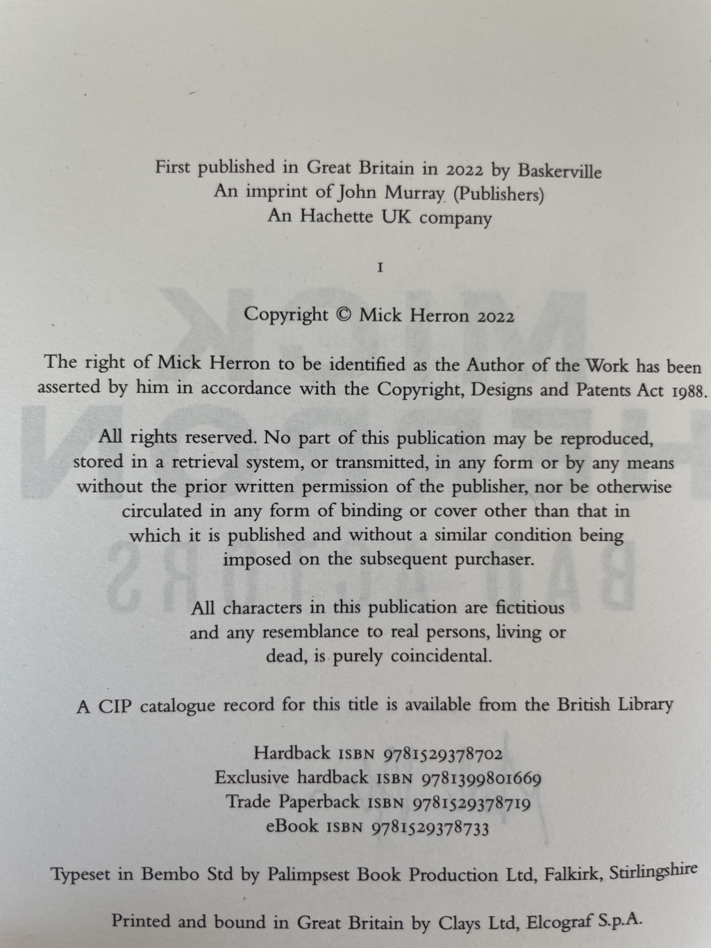mick herron bad actors signed first 3