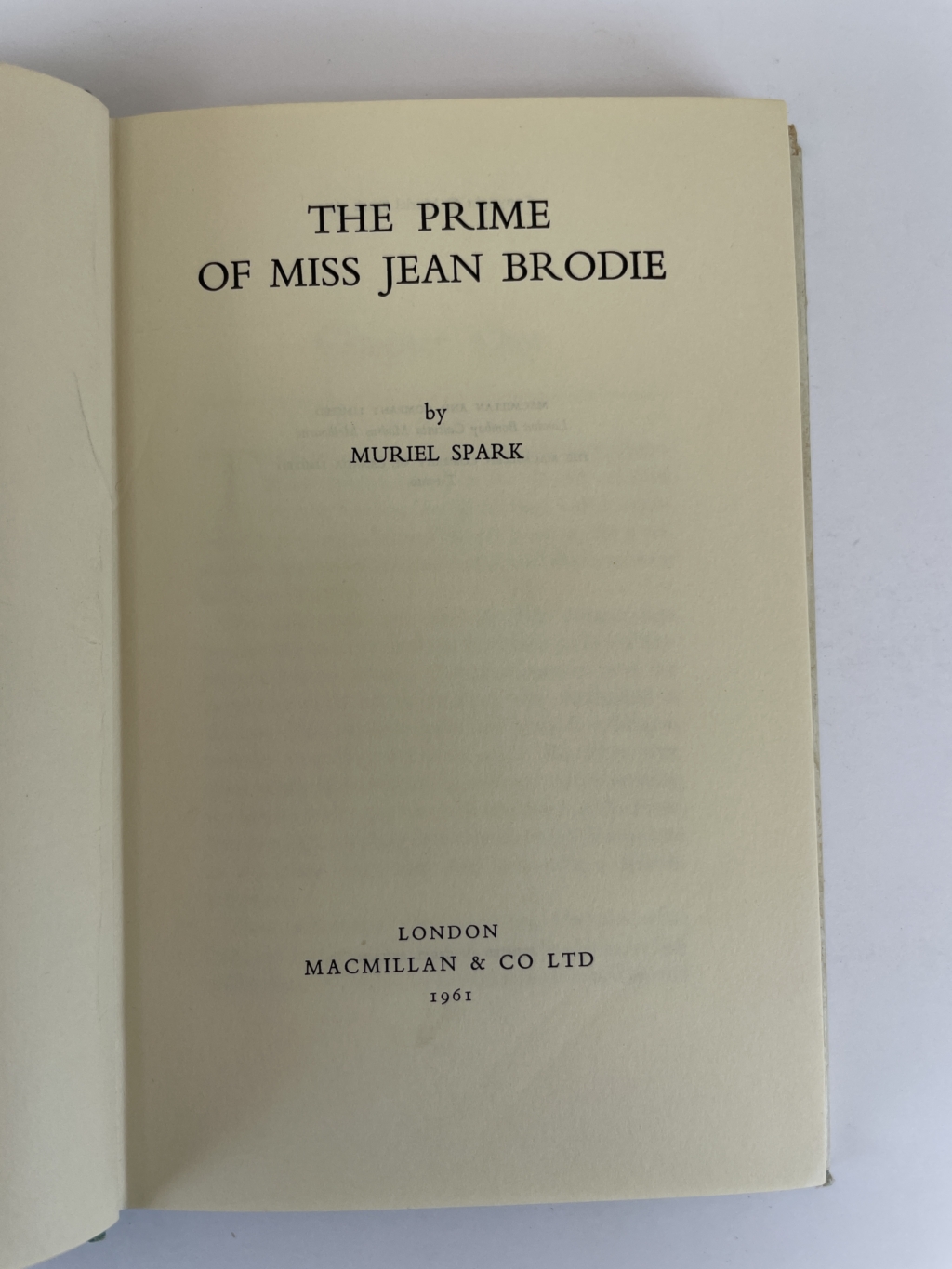 muriel spark the prime of miss jean brodie first ed3