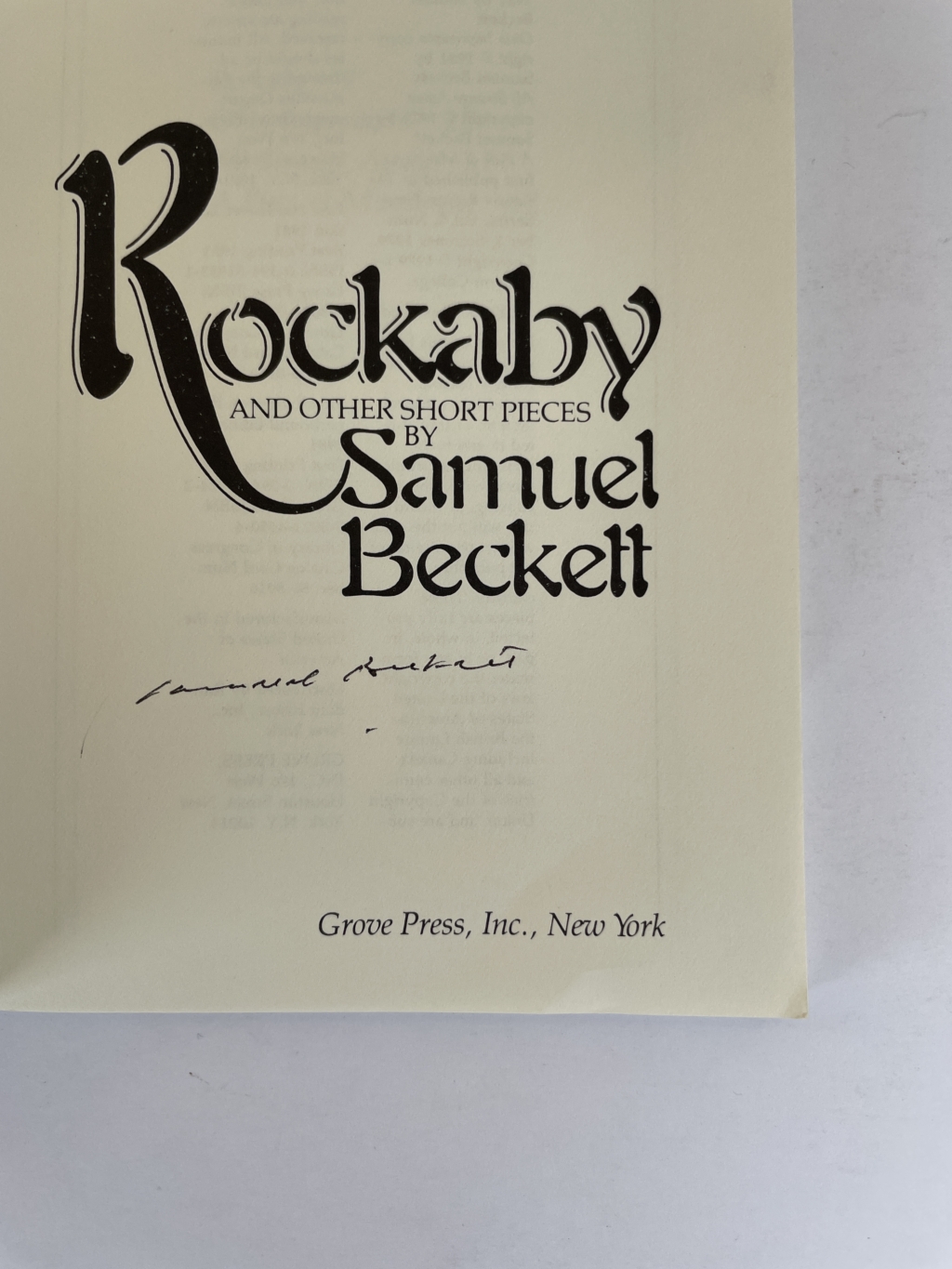 samuel beckett rockaby signed first ed2