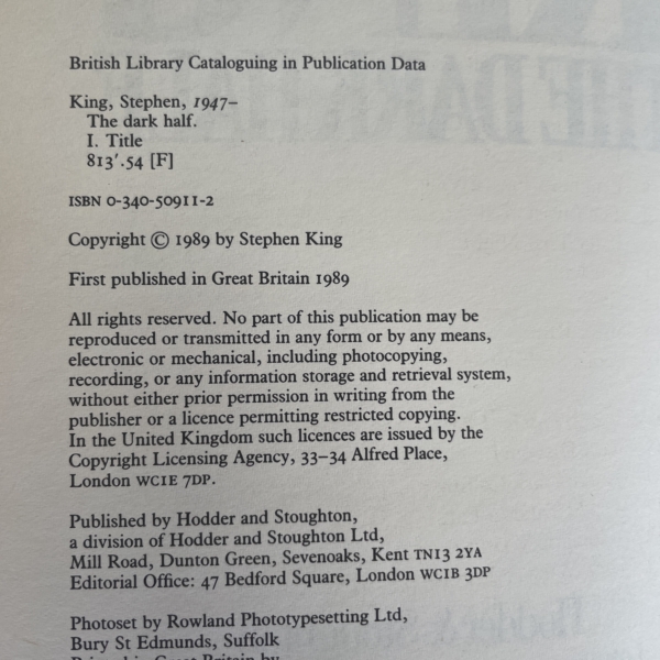 stephen king the dark half with film memo 2