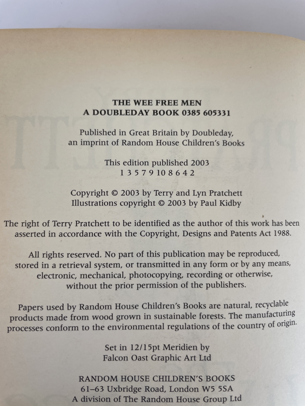 terry pratchett the wee free men first edi 2