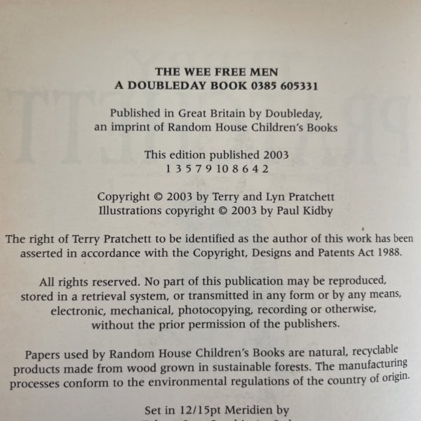 terry pratchett the wee free men first edi 2