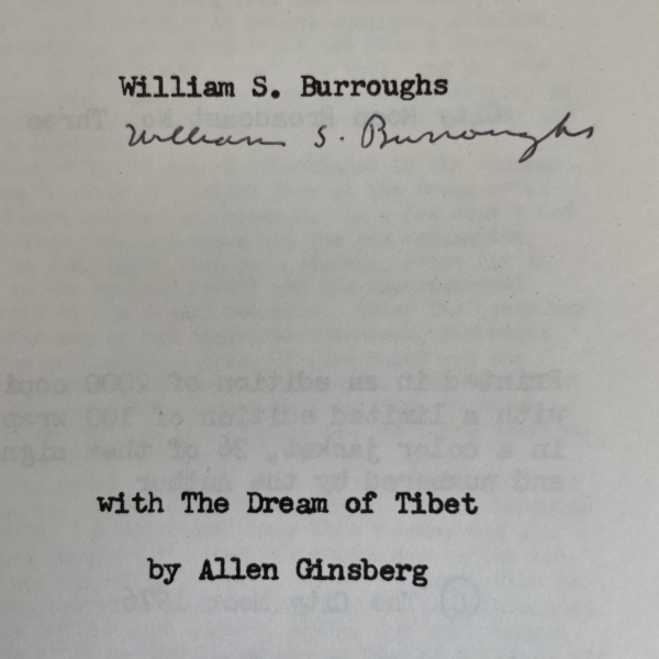 william s burroughs the retreat diaries signed 2