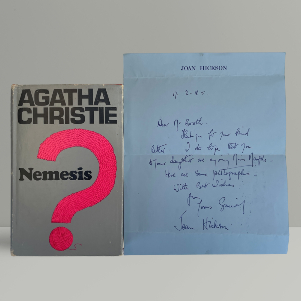 agatha christie nemesis first ed with letter1