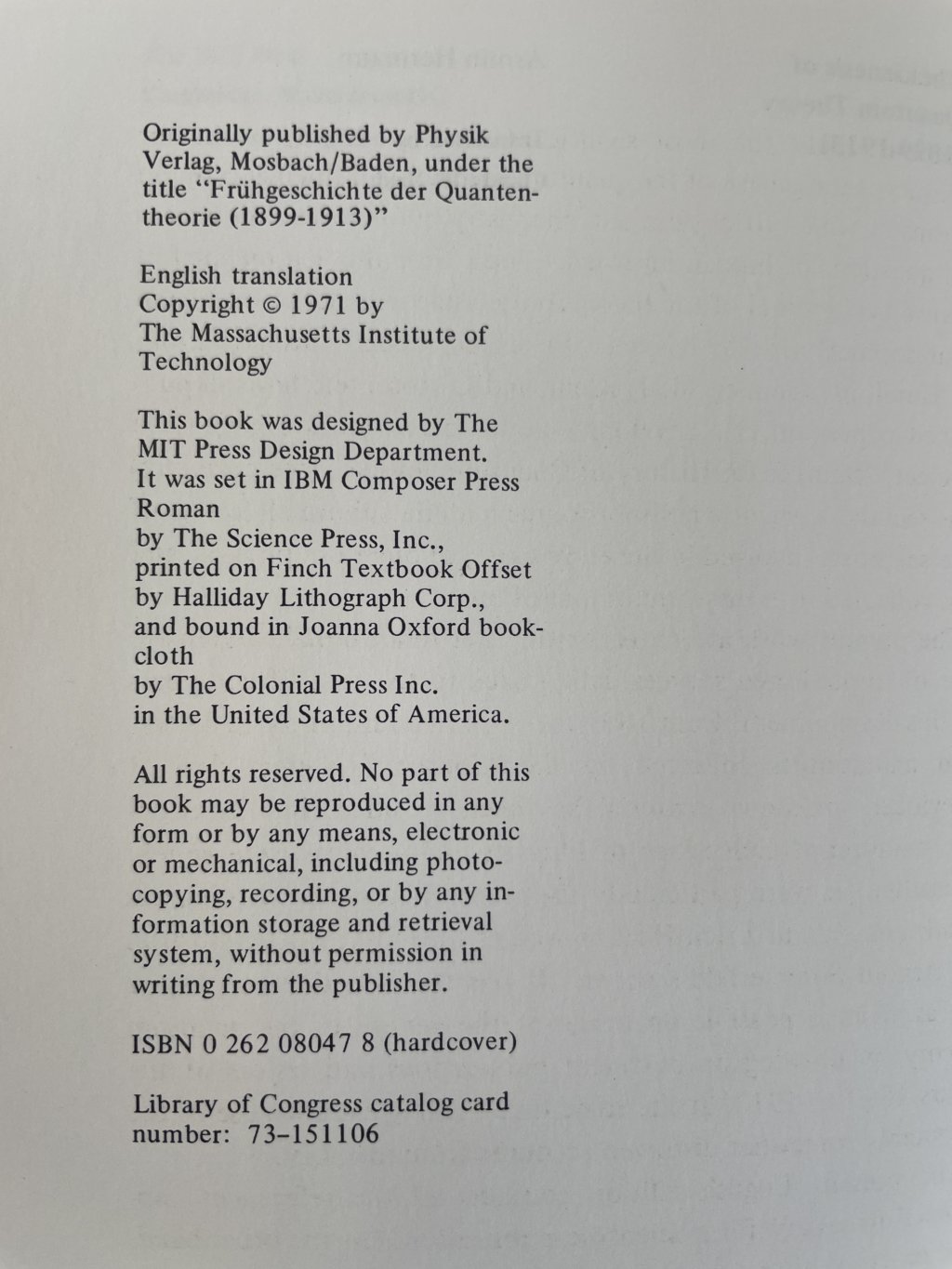 armin hermann the genesis of quantum theory first ed2