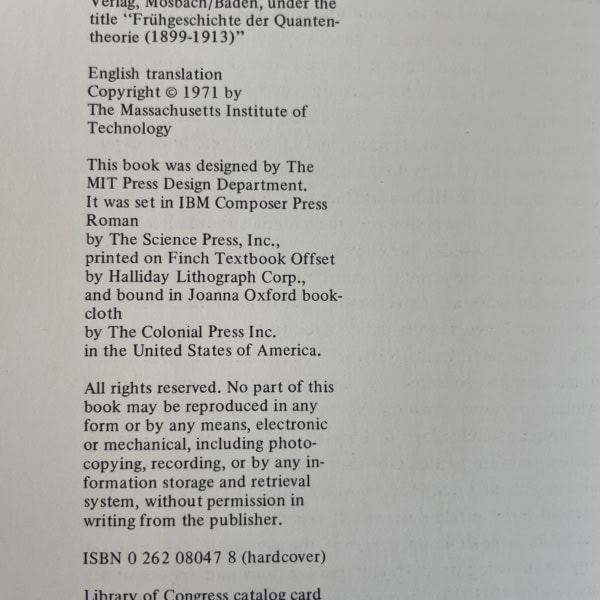 armin hermann the genesis of quantum theory first ed2