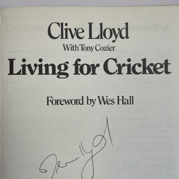 clive lloyd living for cricket signed first2