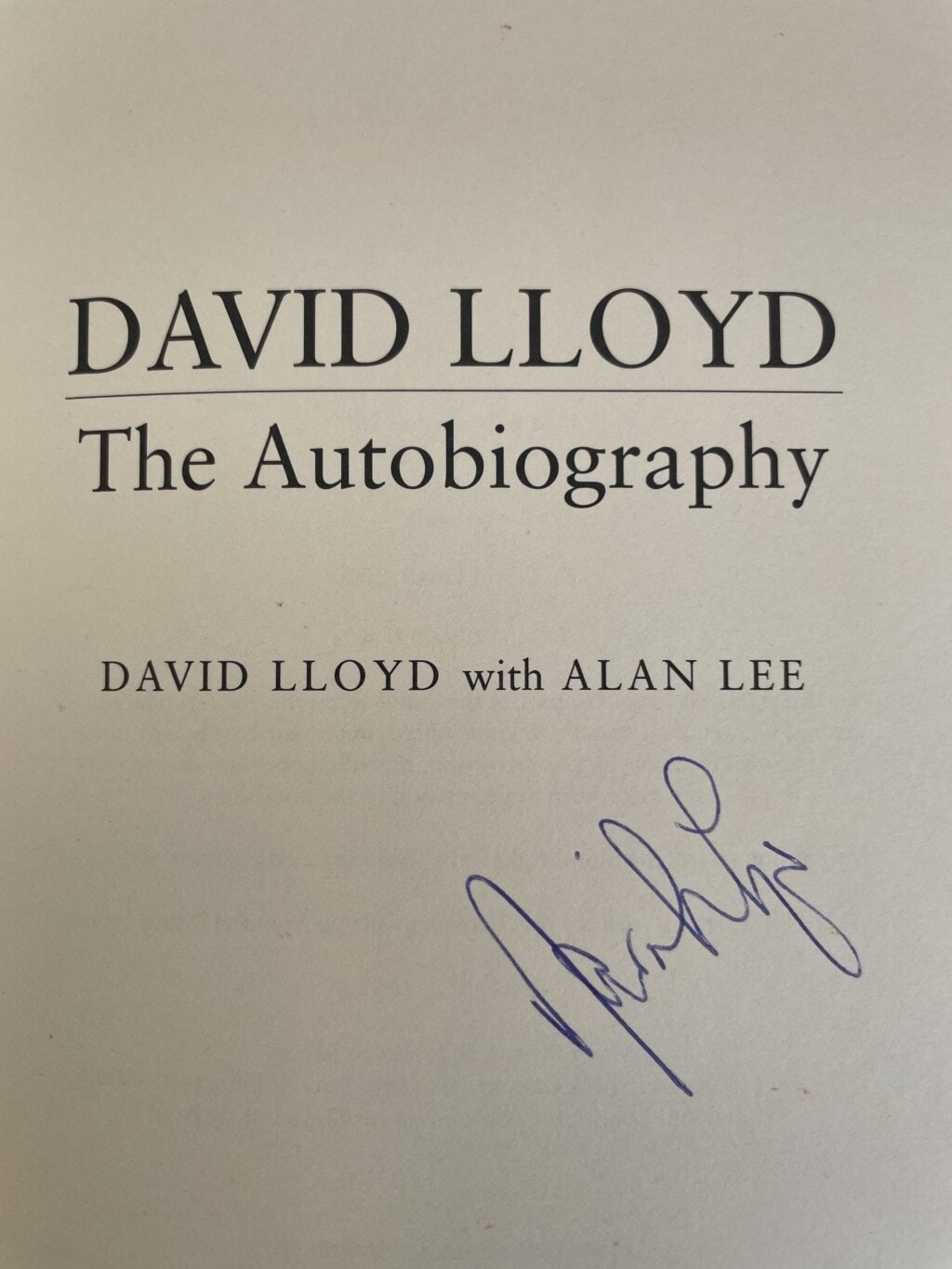 david lloyd autobiography signed first 2