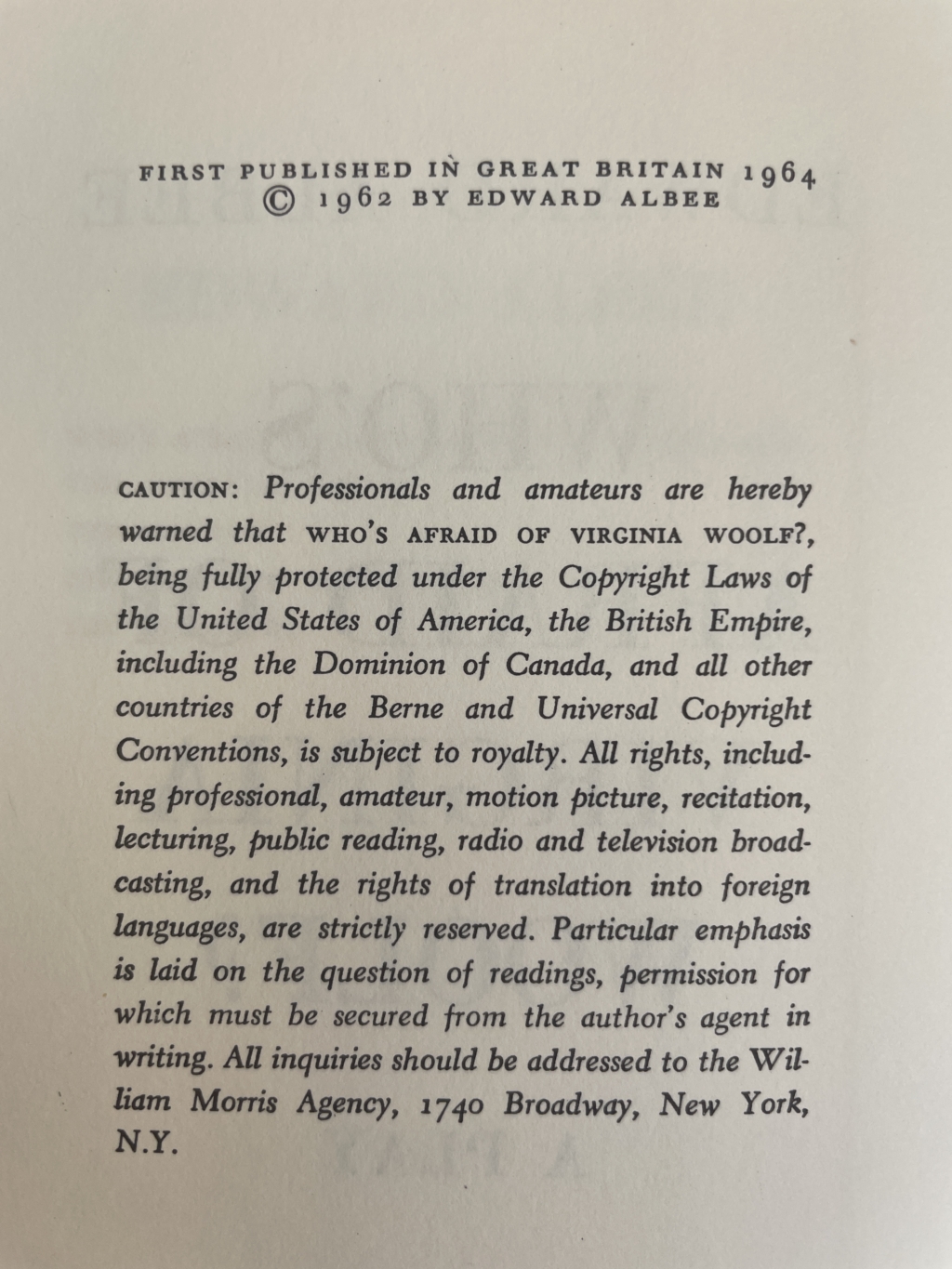 edward albee whos afriad of virginia woolf first ed2
