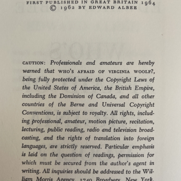 edward albee whos afriad of virginia woolf first ed2