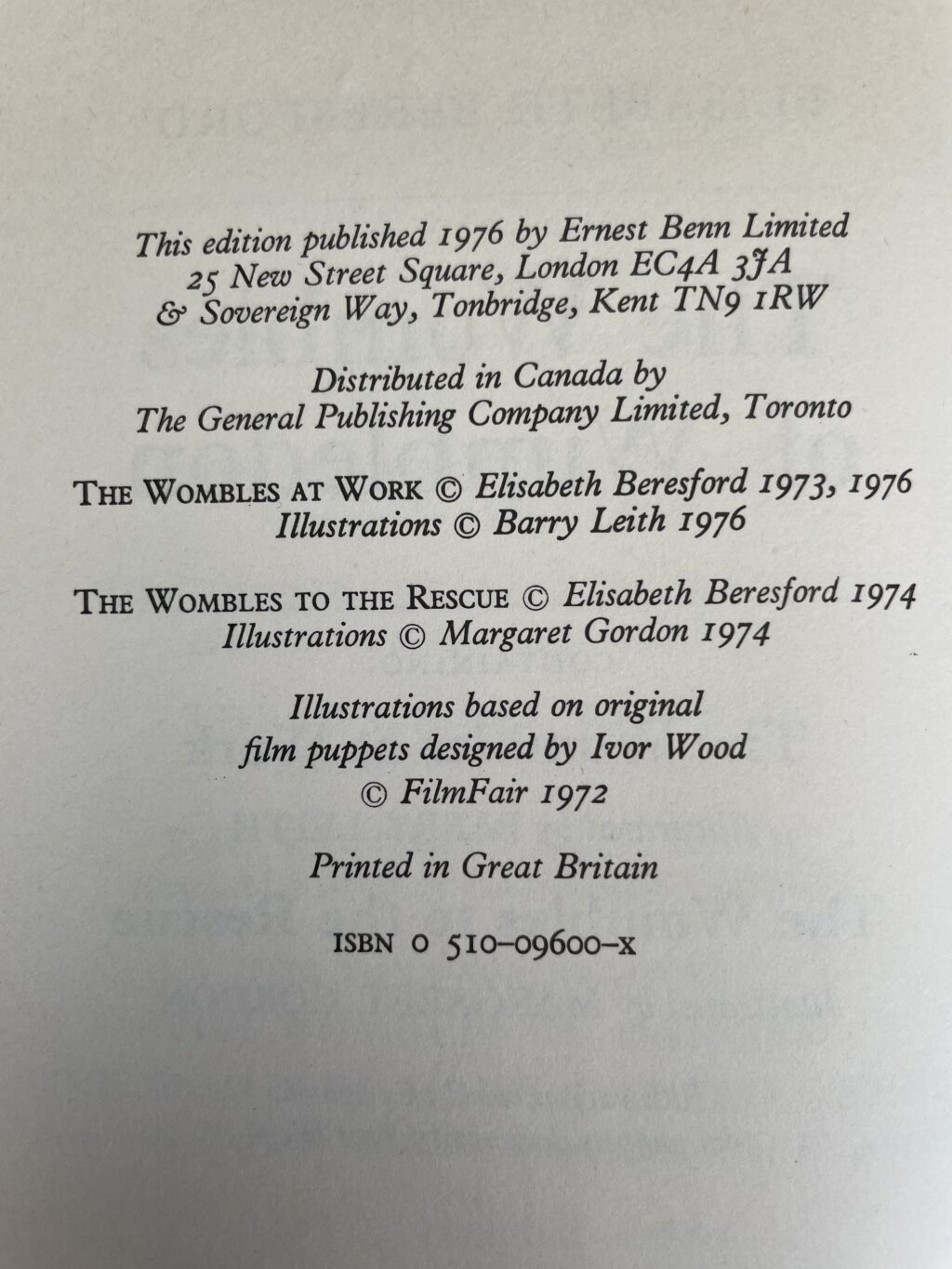 elisabeth beresford the wombles of wimbledon signed first 3