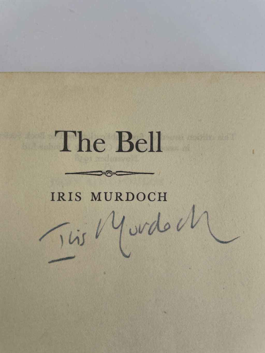 iris murdoch the bell signed first ed2