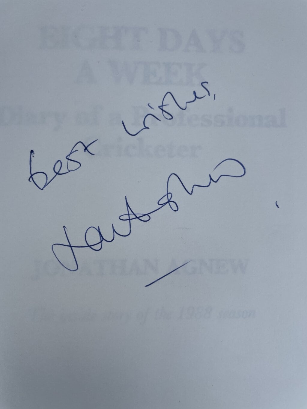 jonathan agnew 8 days a week signed first2