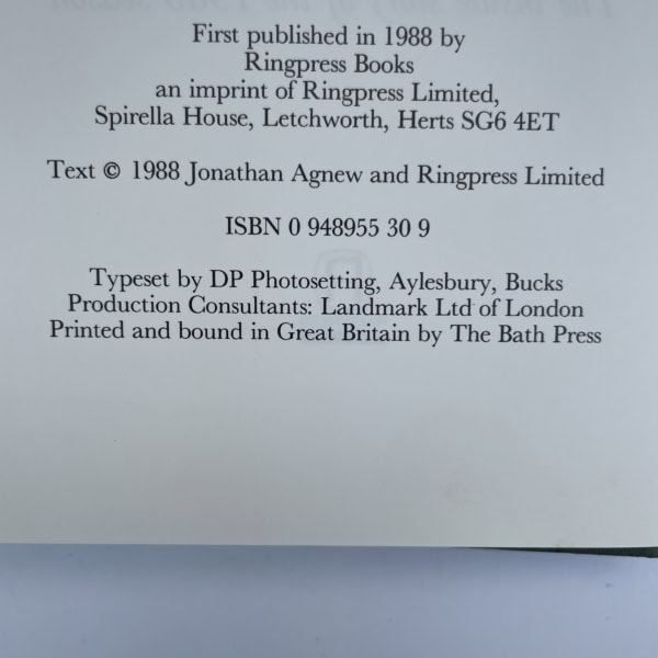 jonathan agnew 8 days a week signed first3