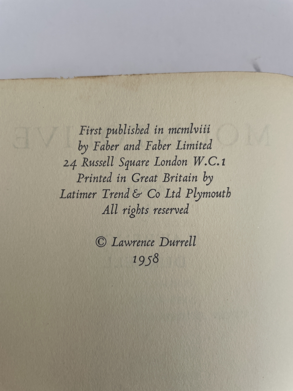 mountolive lawrence durrell first 2
