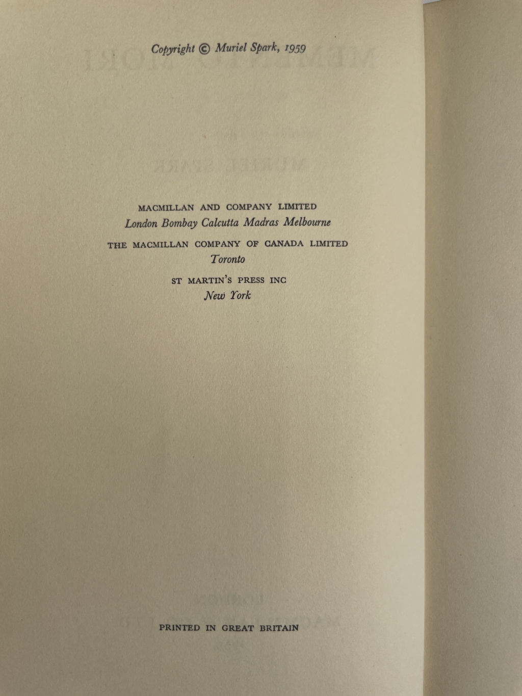 muriel spark memento mori first 2