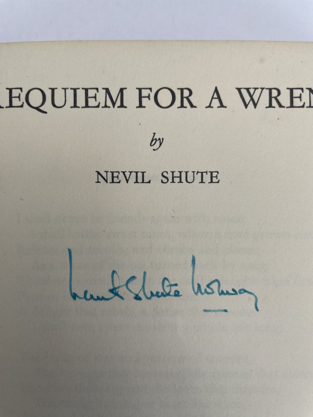 nevil shute requiem for a wren signed first edition2