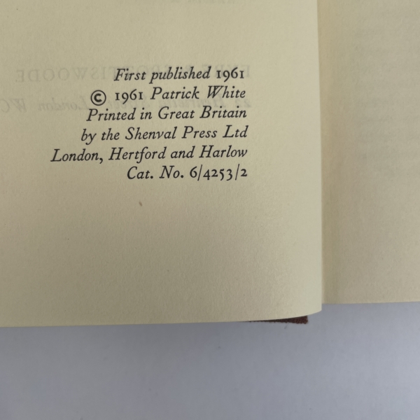 patrick white riders in the chariot first edition2