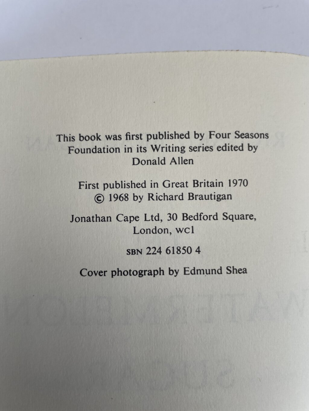 richard brautigan in watermelon sugar first edition2