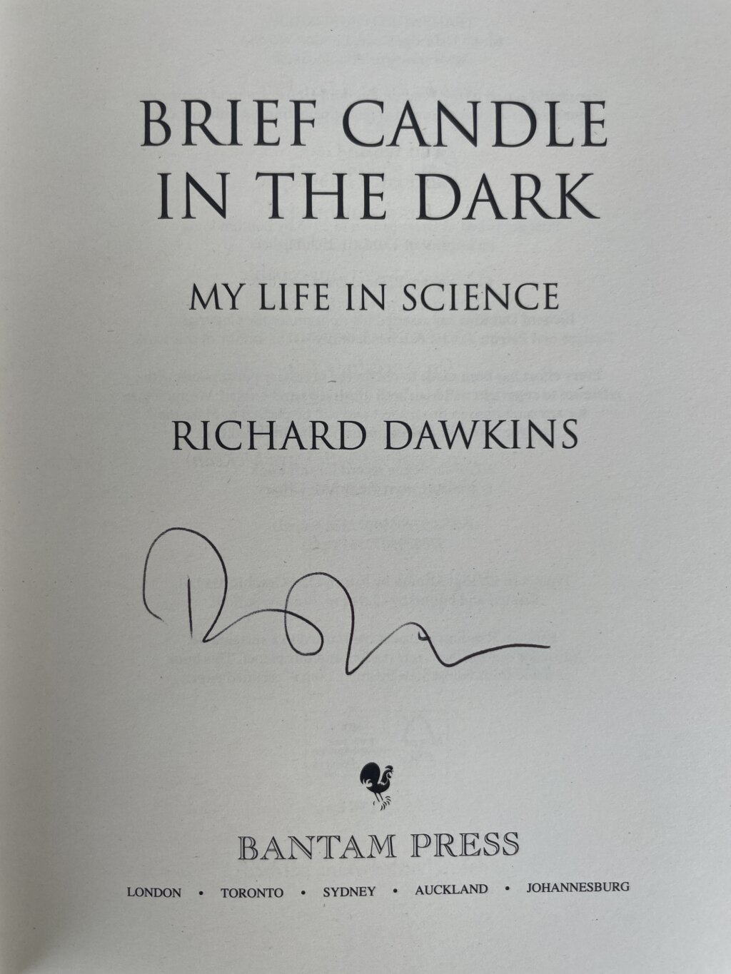 richard dawkins brief candle in the dark signed first2